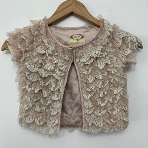 Mia Joy Lace Cream Bolero Girls Size 8